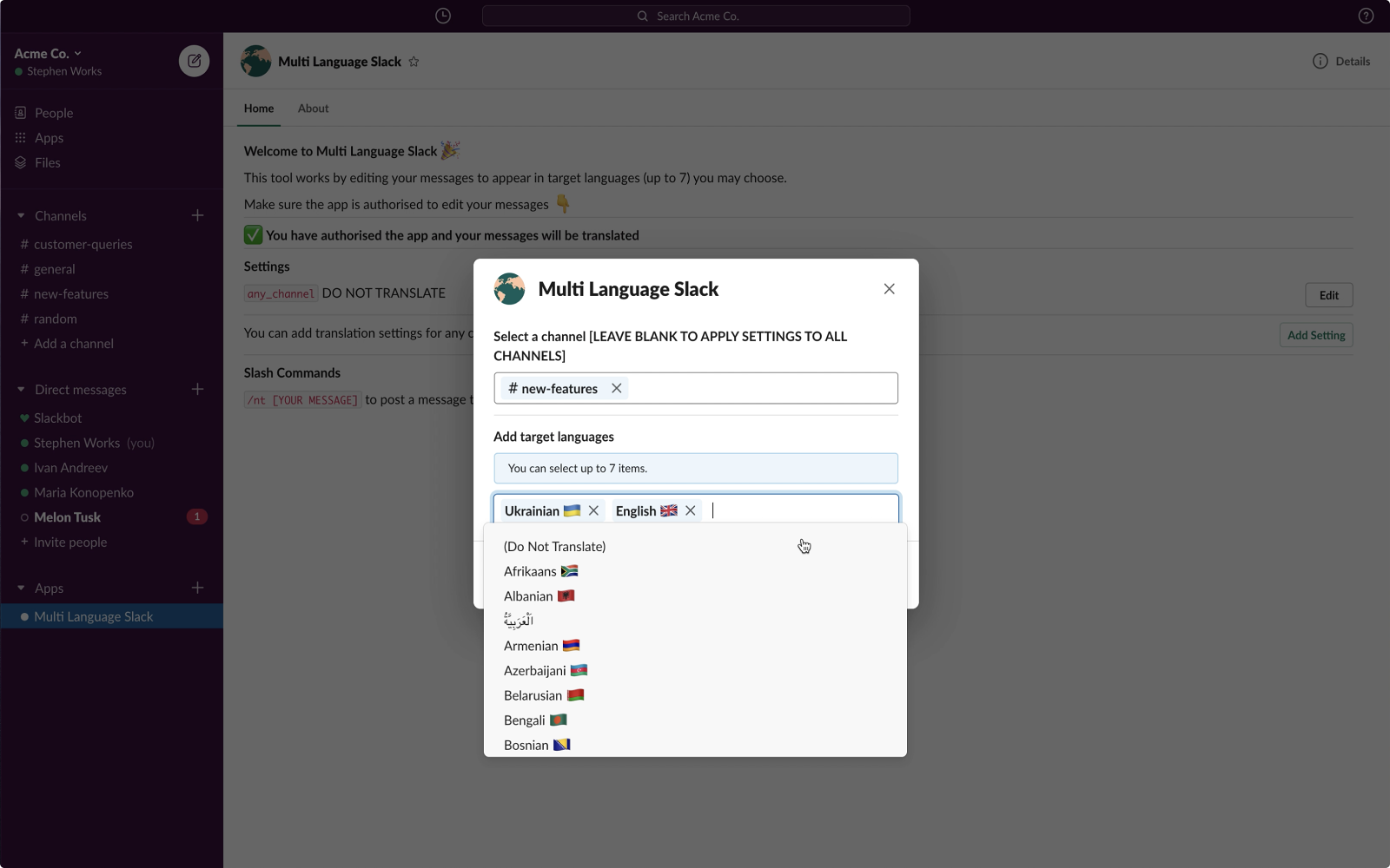 Translate Channels for Slack gallery image