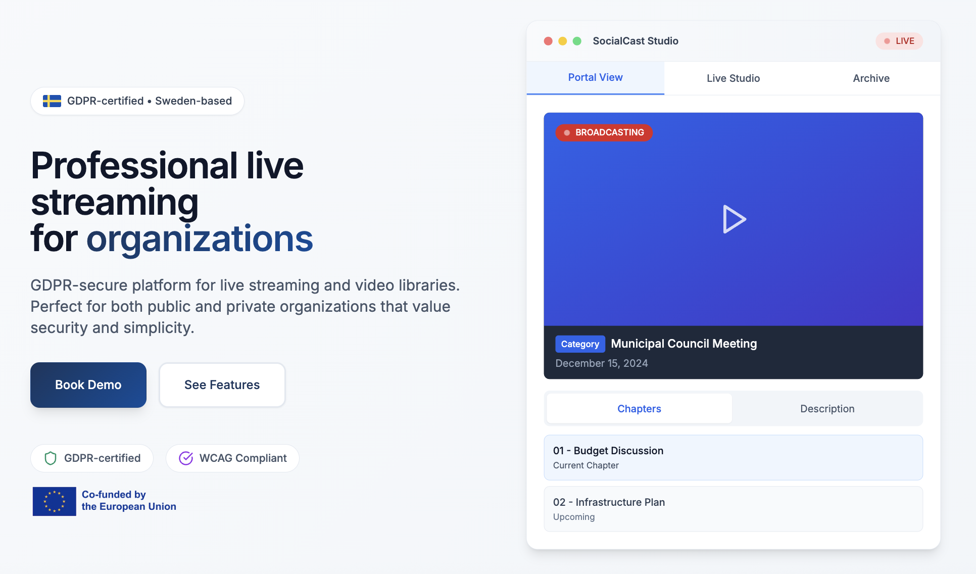 Socialcast - สื่อมืออาชีพและแพลตฟอร์มการออกอากาศ media 1
