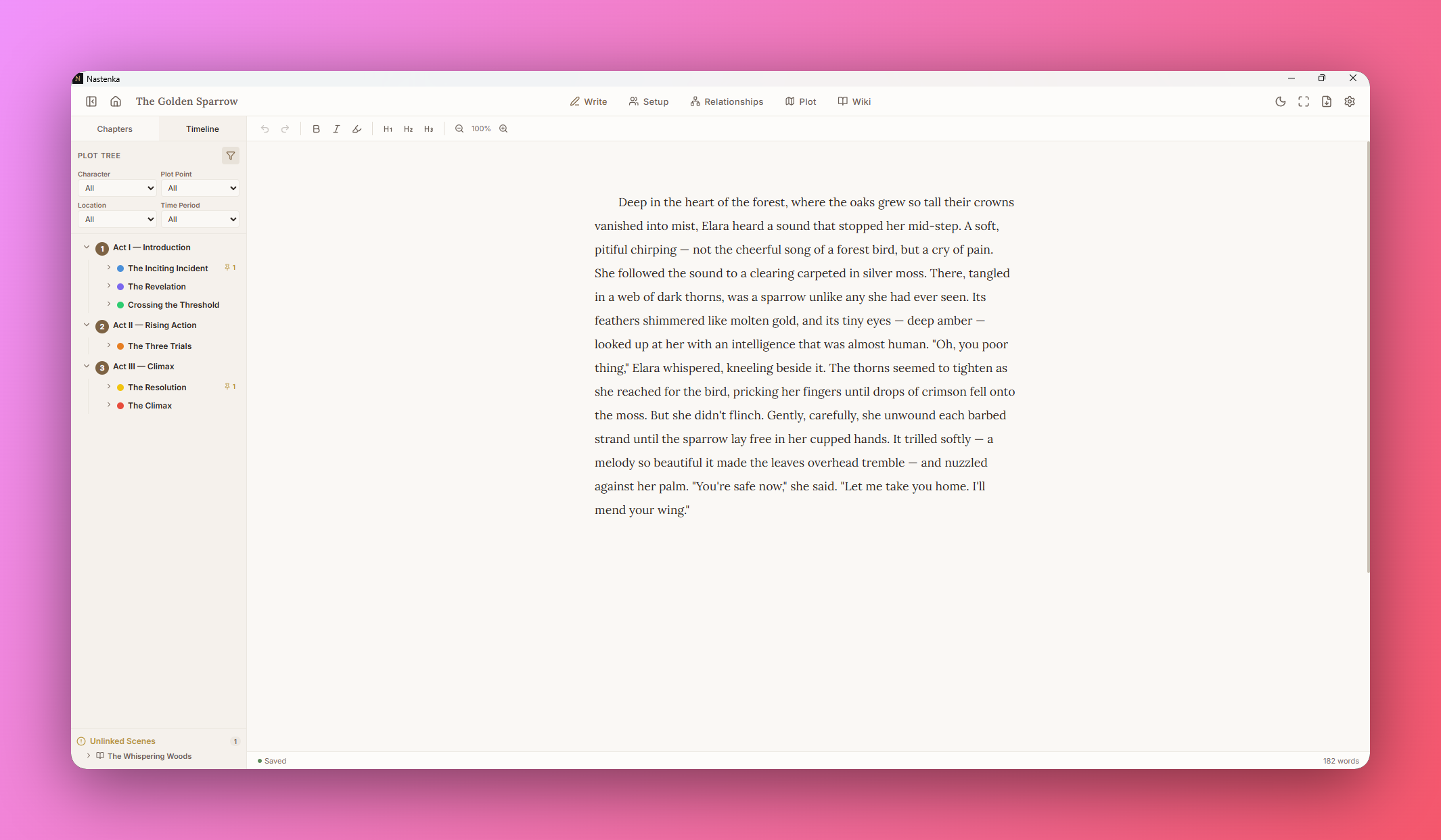 Nastenka — Novel Writing Software gallery image