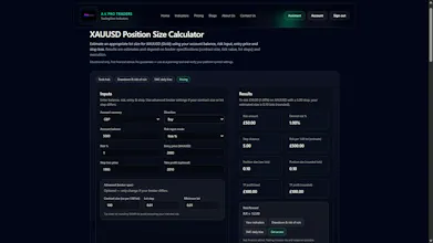 XAUUSD Position Size Calculator gallery image