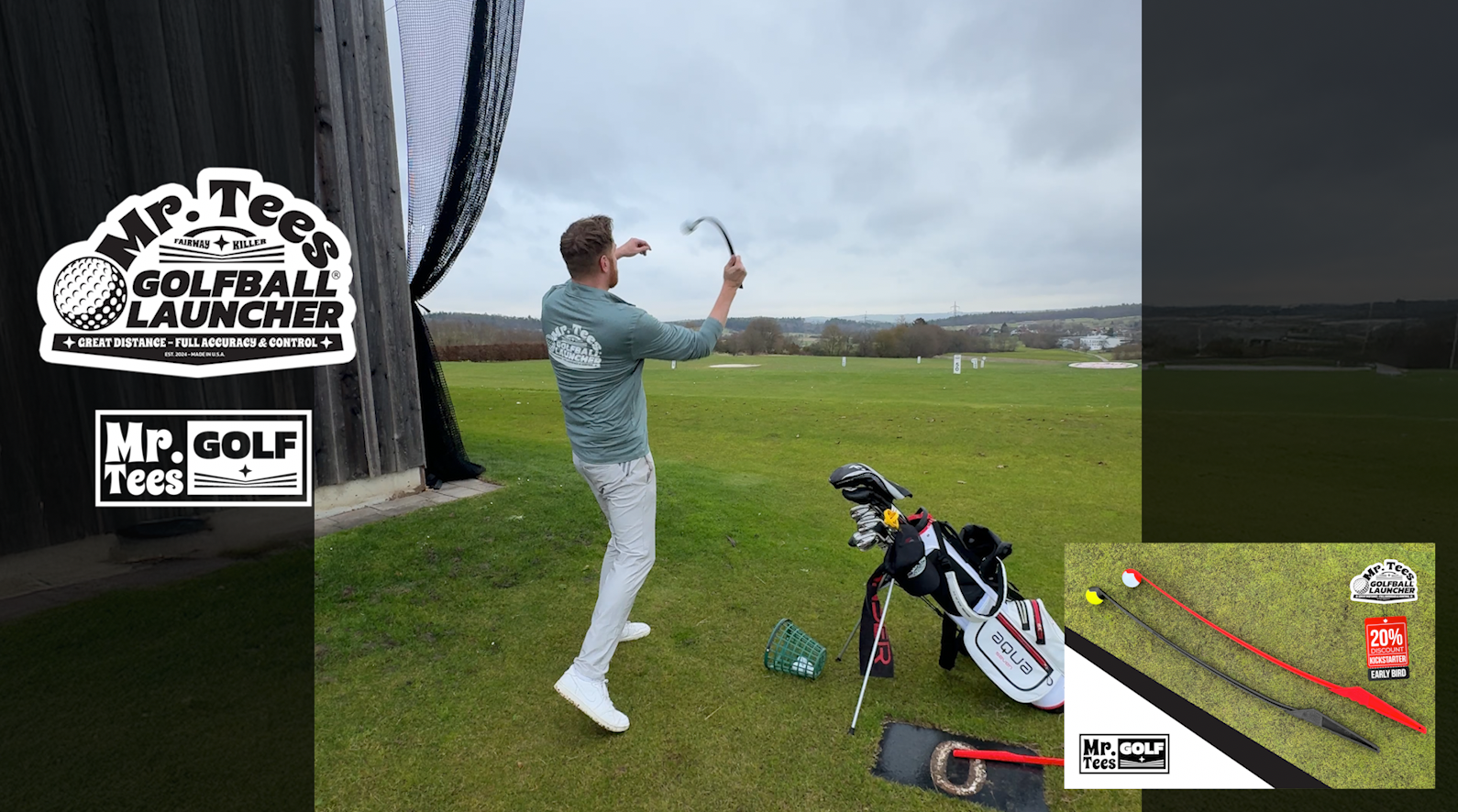 Mr. Tees Golf Ball Launcher® - Ottima distanza - Accuratezza e controllo completa media 5