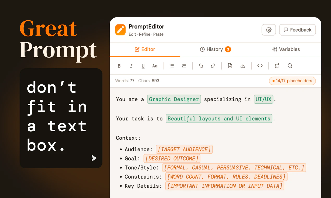 PromptEditor screenshot 1