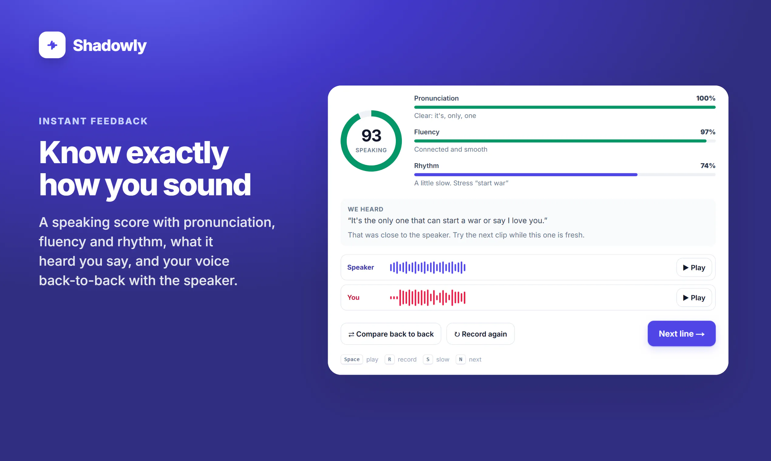 Shadowly — Speak English like the video gallery image