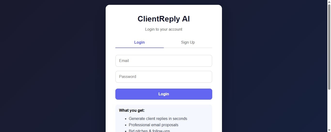  ClientReply AI - Screenshot 2 showing product features and functionality