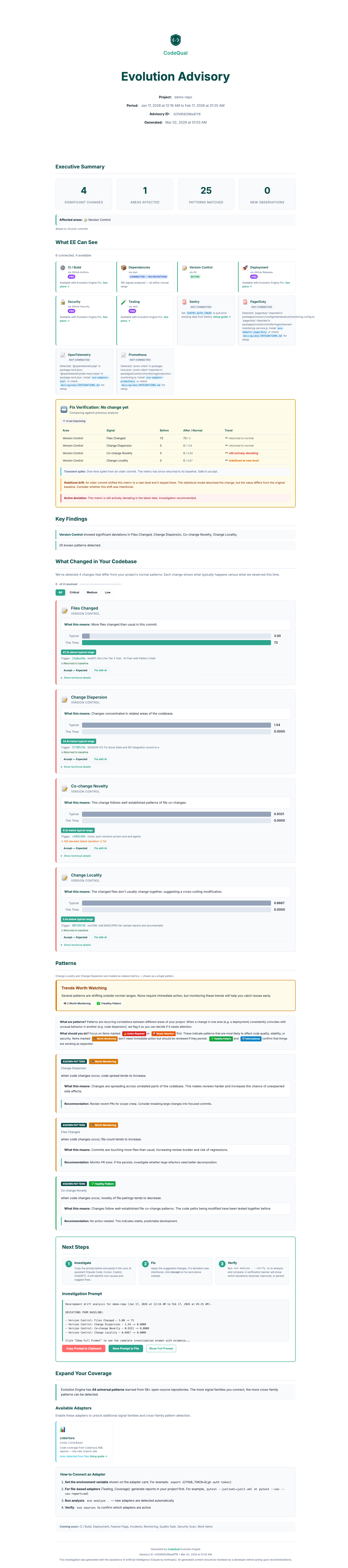 Evolution Engine evo by CodeQual - Screenshot 3 showing product features and functionality
