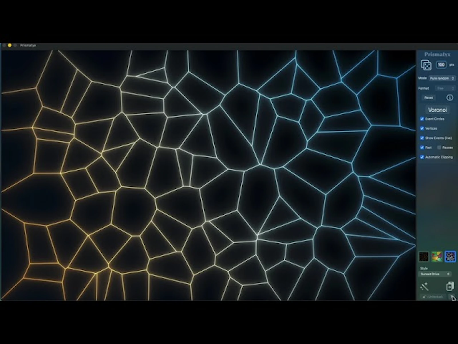 Prismatyx — Voronoi Visualizer for macOS screenshot 1 (video preview)