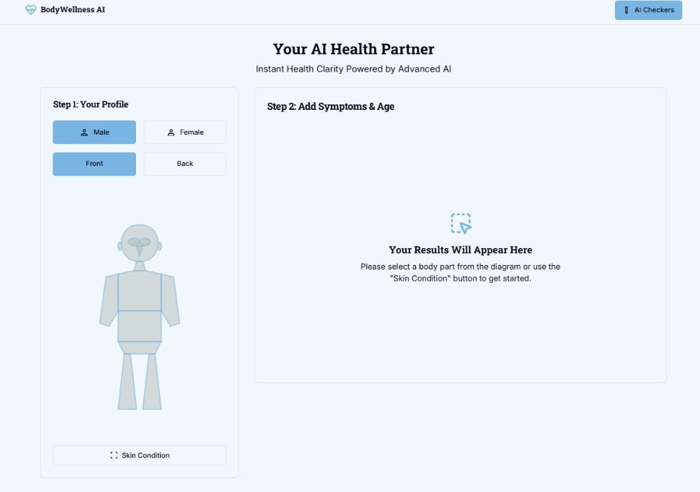 Bodywellness AI - Main product screenshot demonstrating key features and user interface