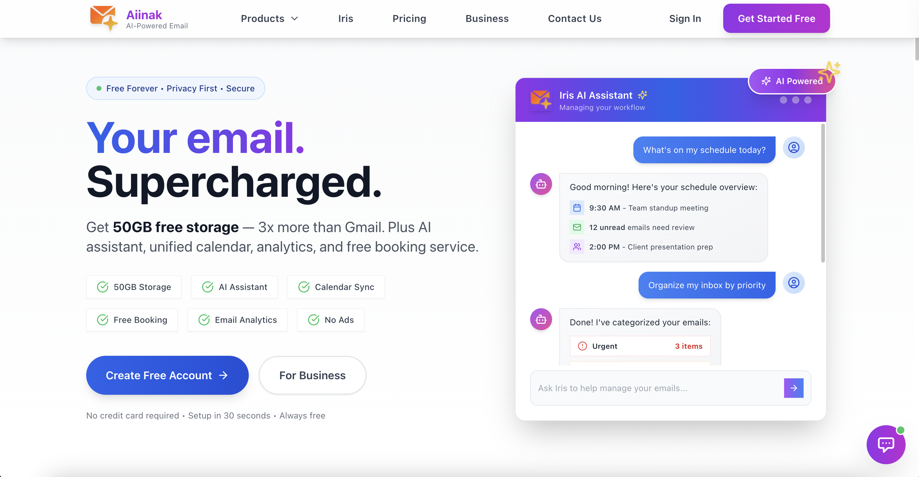 AiMail by Aiinak - Main product screenshot demonstrating key features and user interface