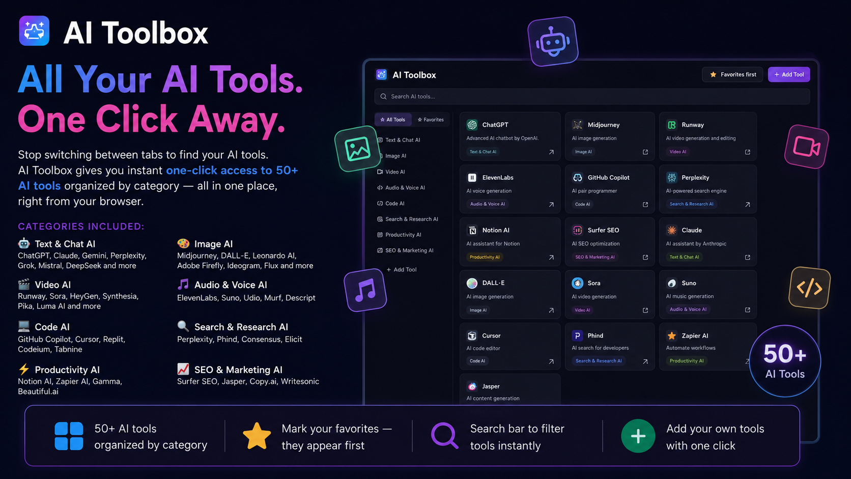 AI Toolbox  Quick Access to 50+ AI Tools gallery image