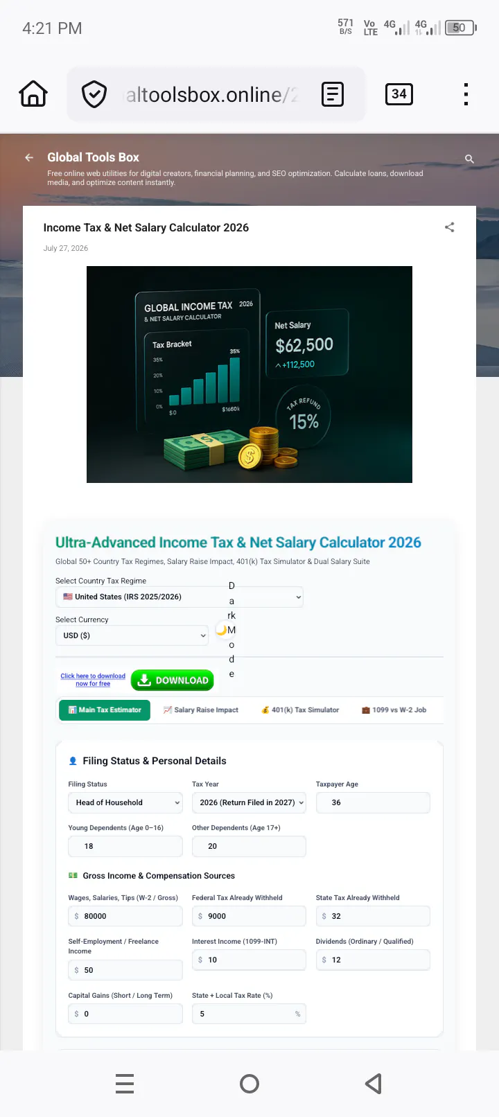 Income Tax & Salary Calculator 2026 gallery image
