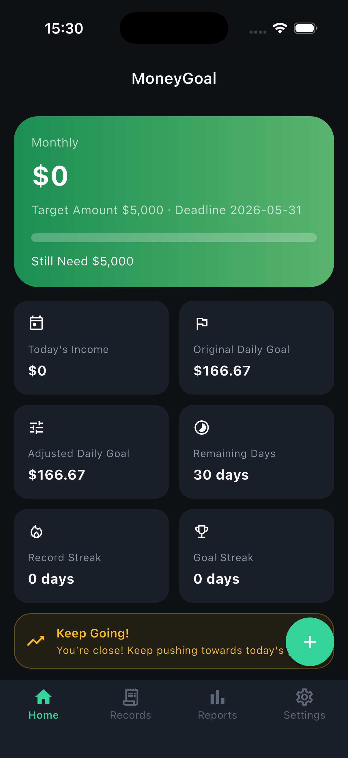MoneyGoal - income goals daily tracker gallery image