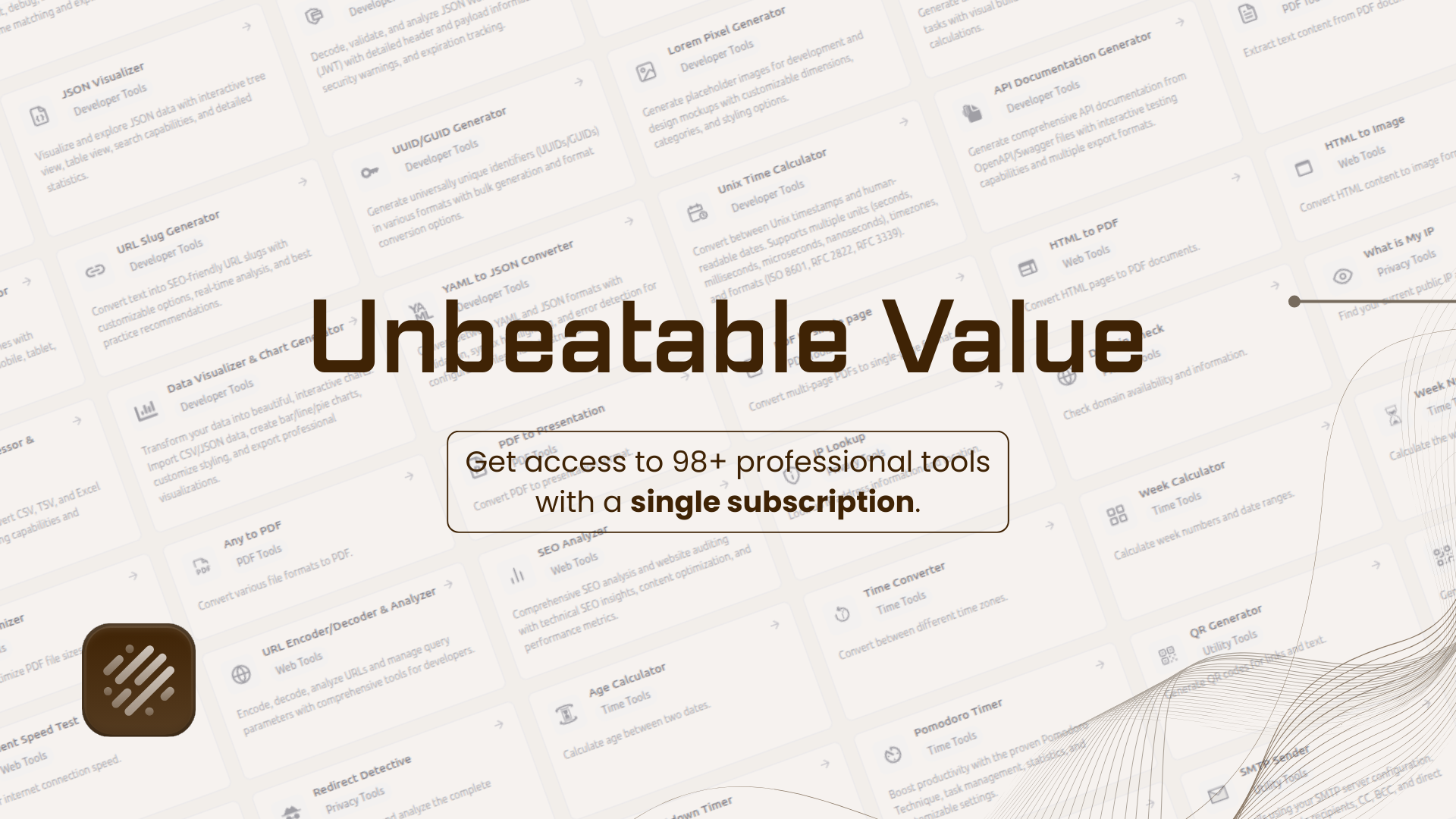 98 Tools - Screenshot 2 showing product features and functionality