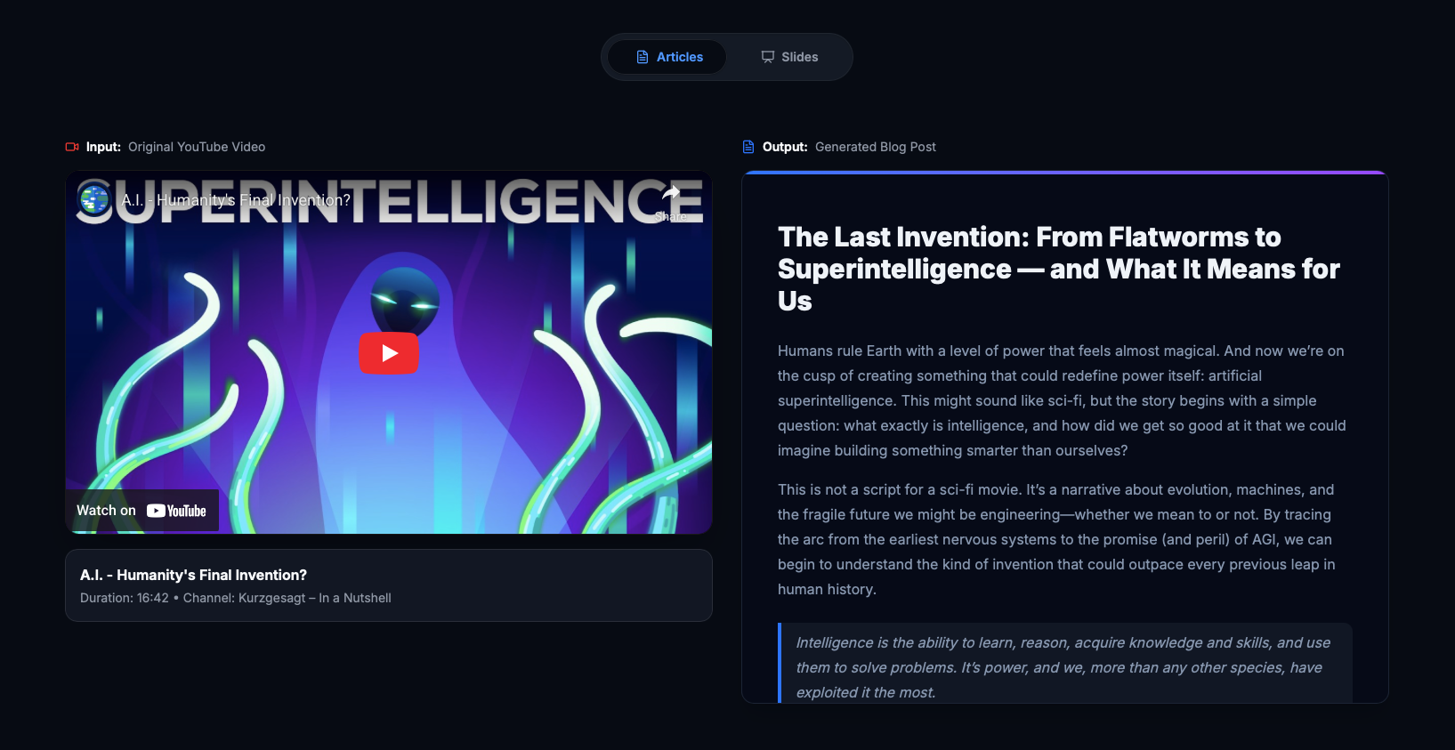 TubeScribe - Screenshot 4 showing product features and functionality