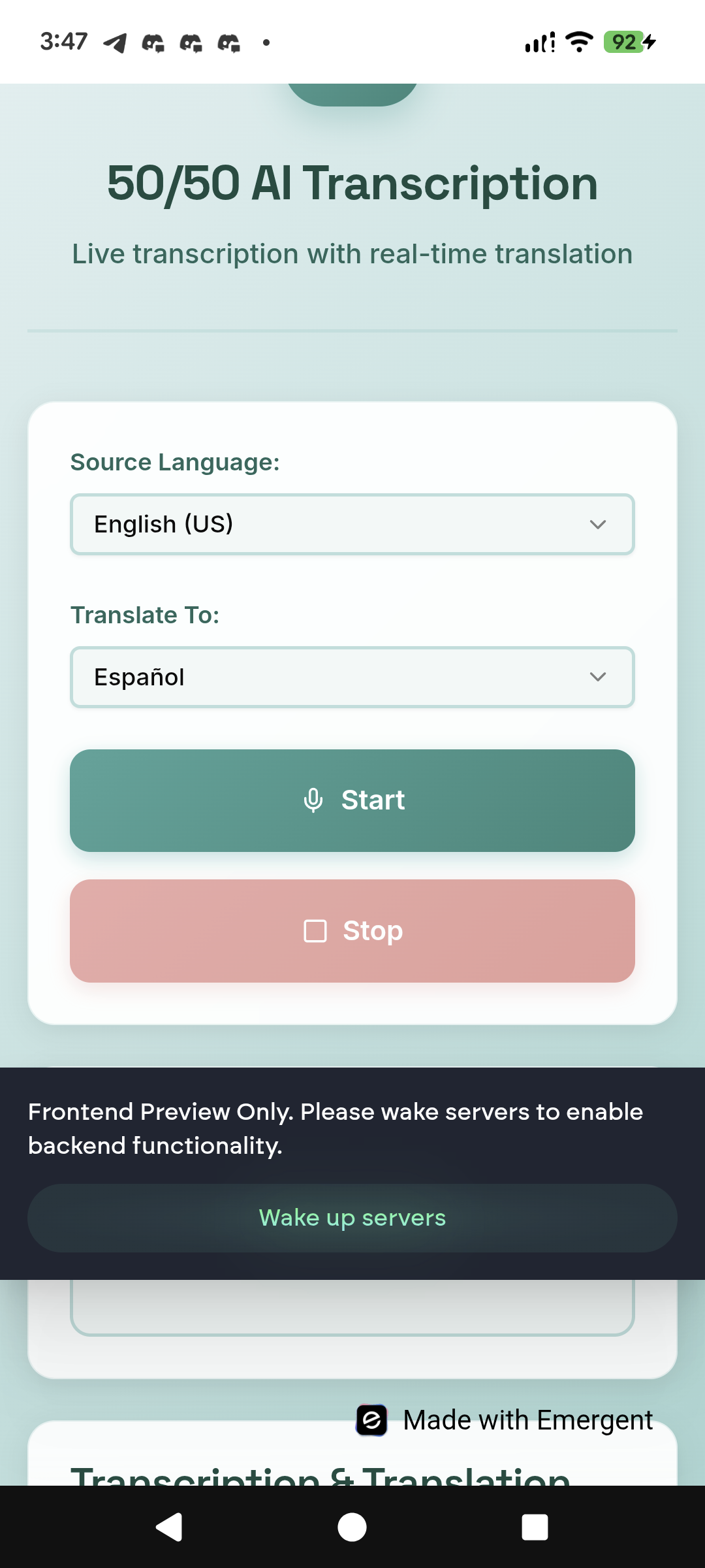 Fifty AI - Main screenshot showing features and interface