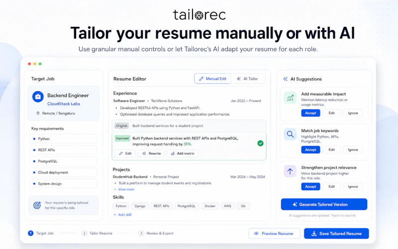 Tailorec screenshot 5