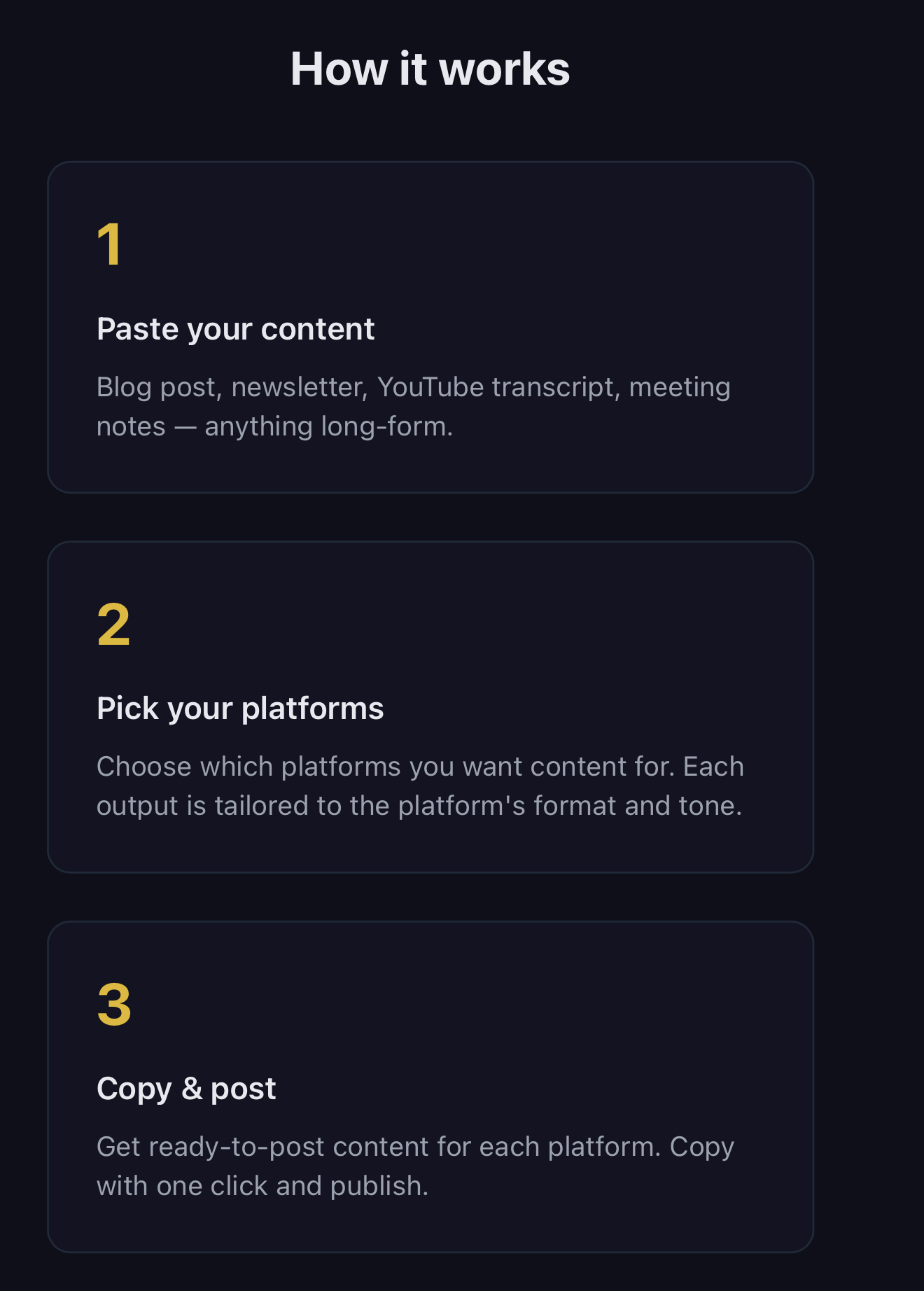 Repurposer - Screenshot 2 showing product features and functionality