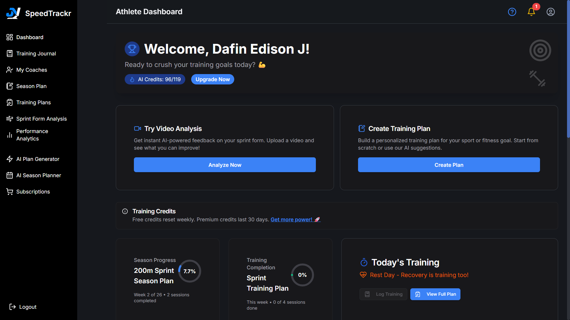 SpeedTrackr - Daha akıllı tren.Daha hızlı sprint.AI tarafından desteklenmektedir medya 2