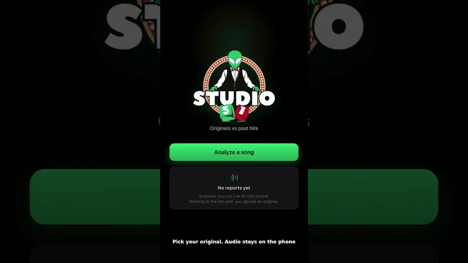 Studio51 Song Analysis screenshot 1 (video preview)