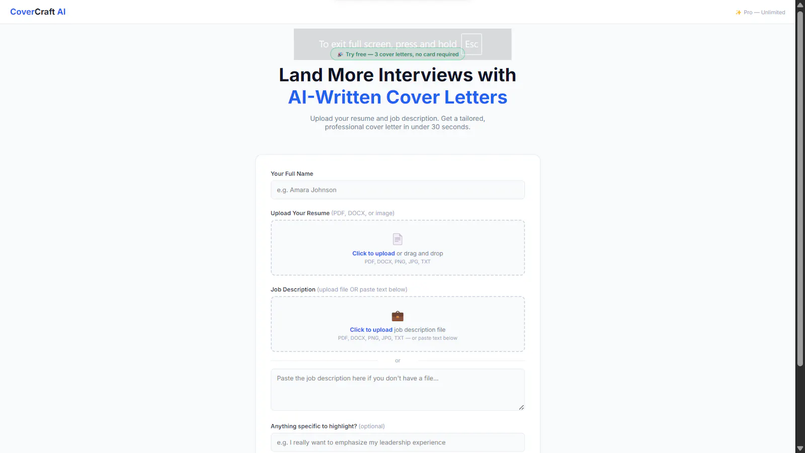 CoverCraft AI screenshot 2