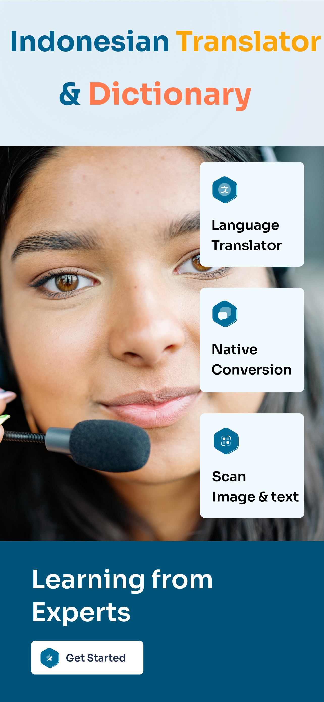 Média Traducteur indonésien anglais - Parler, taper, scanner pour traduire l'anglais et l'indonésien rapide 1