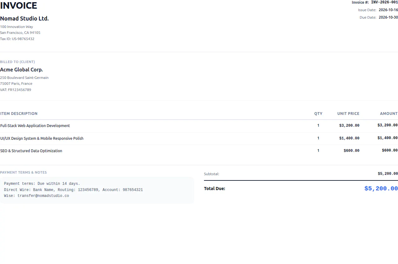 Nomad Invoice Maker gallery image
