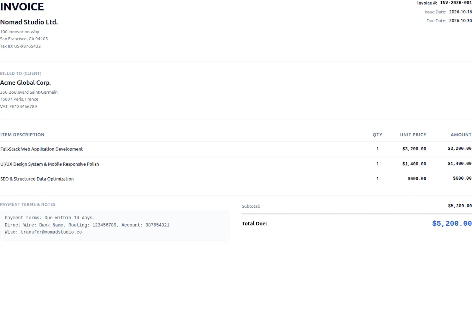 Nomad Invoice Maker screenshot 2