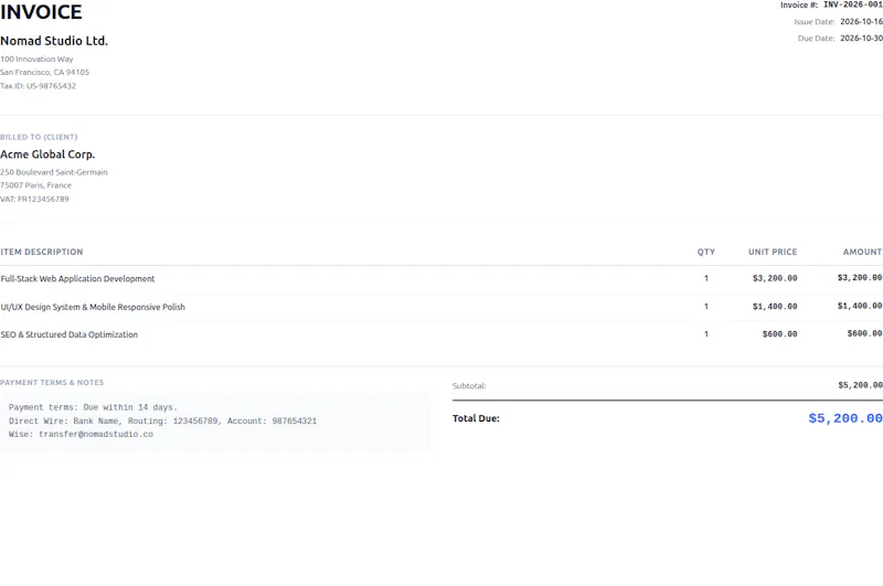 Nomad Invoice Maker screenshot 2