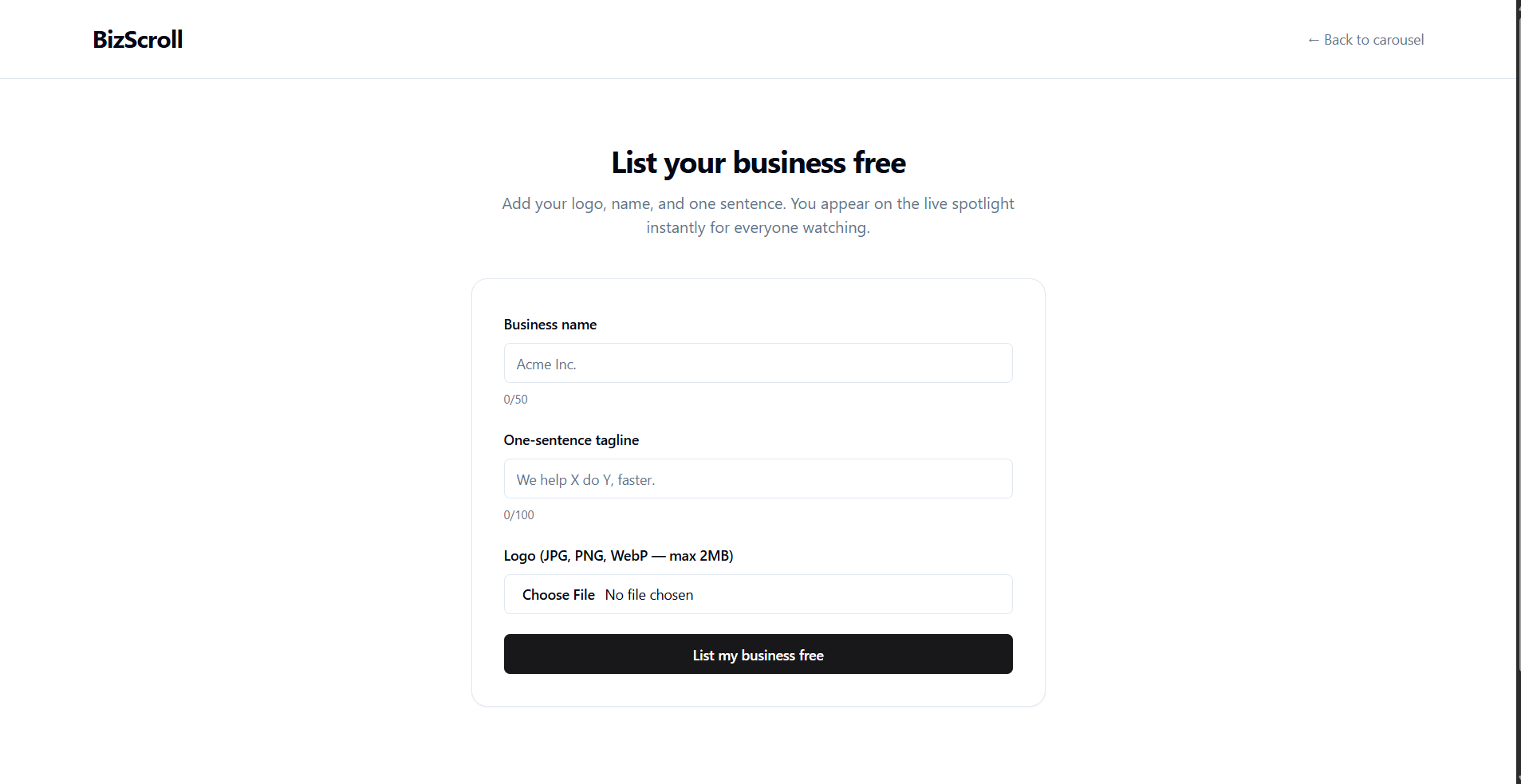 BizScroll gallery image