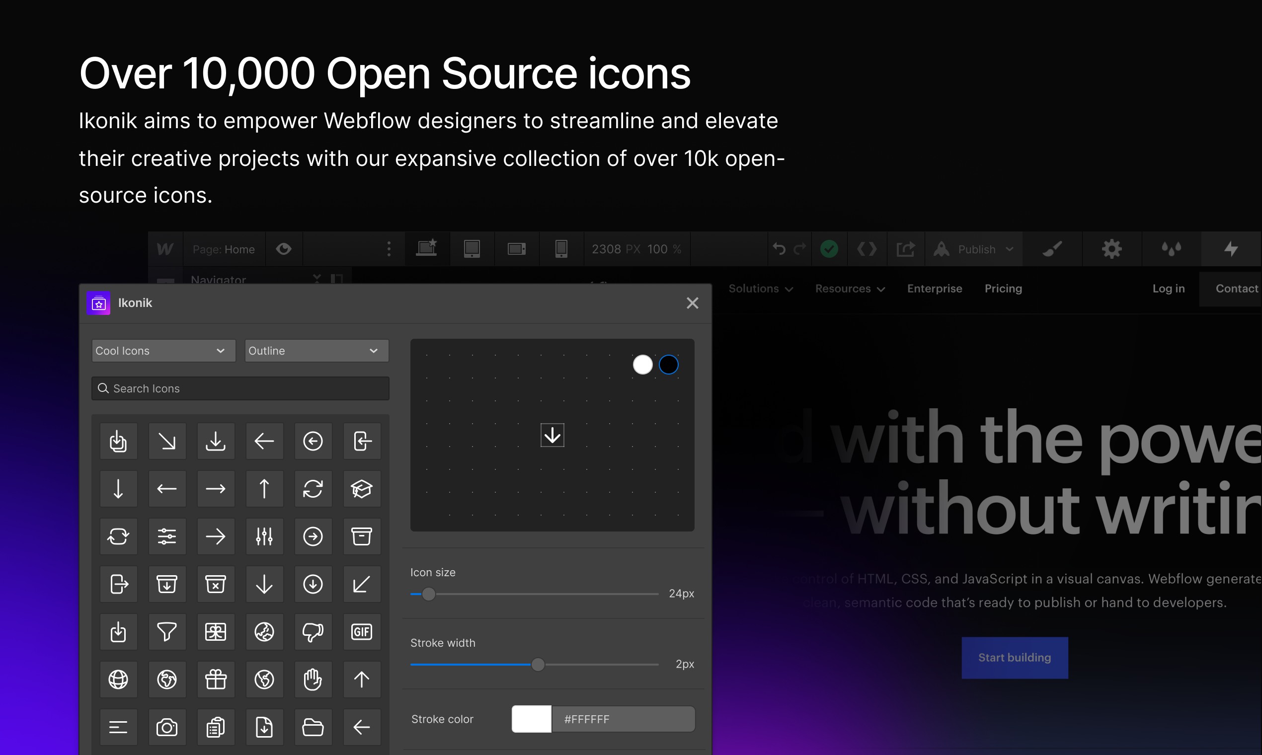 Media Ikonik - Aplikasi Webflow - 10K+ Ikon Disesuaikan Percuma di Web Aliran 2