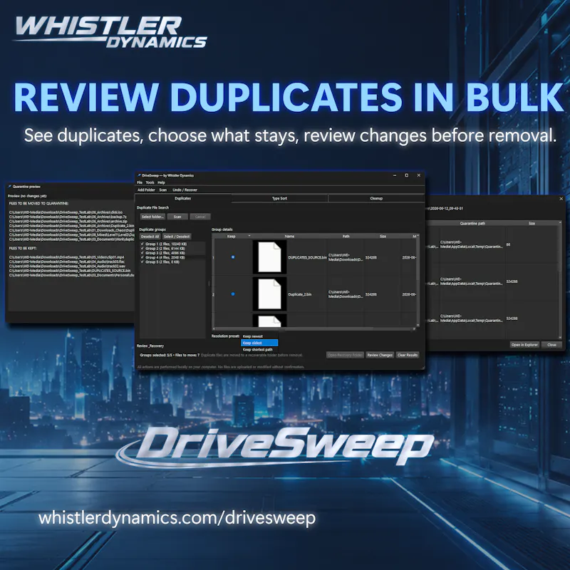 DriveSweep screenshot 2