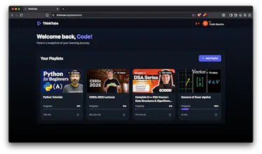 ThinkTube: Master Your YouTube Playlists gallery image