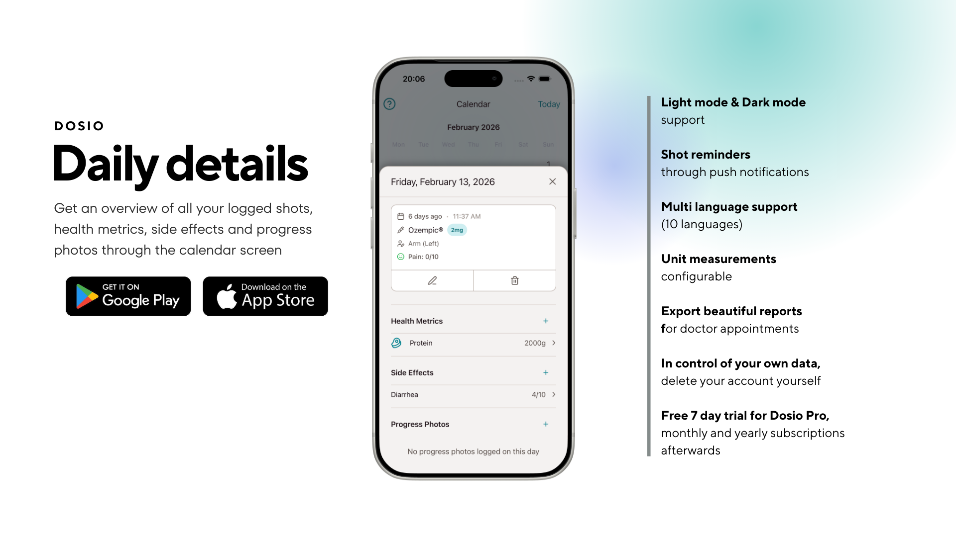 Dosio - GLP-1 shot tracker gallery image