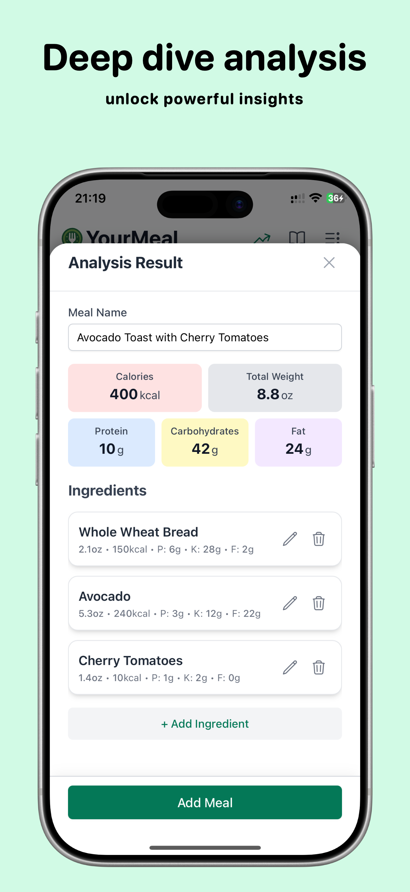 YourMeal - Screenshot 3 showing product features and functionality