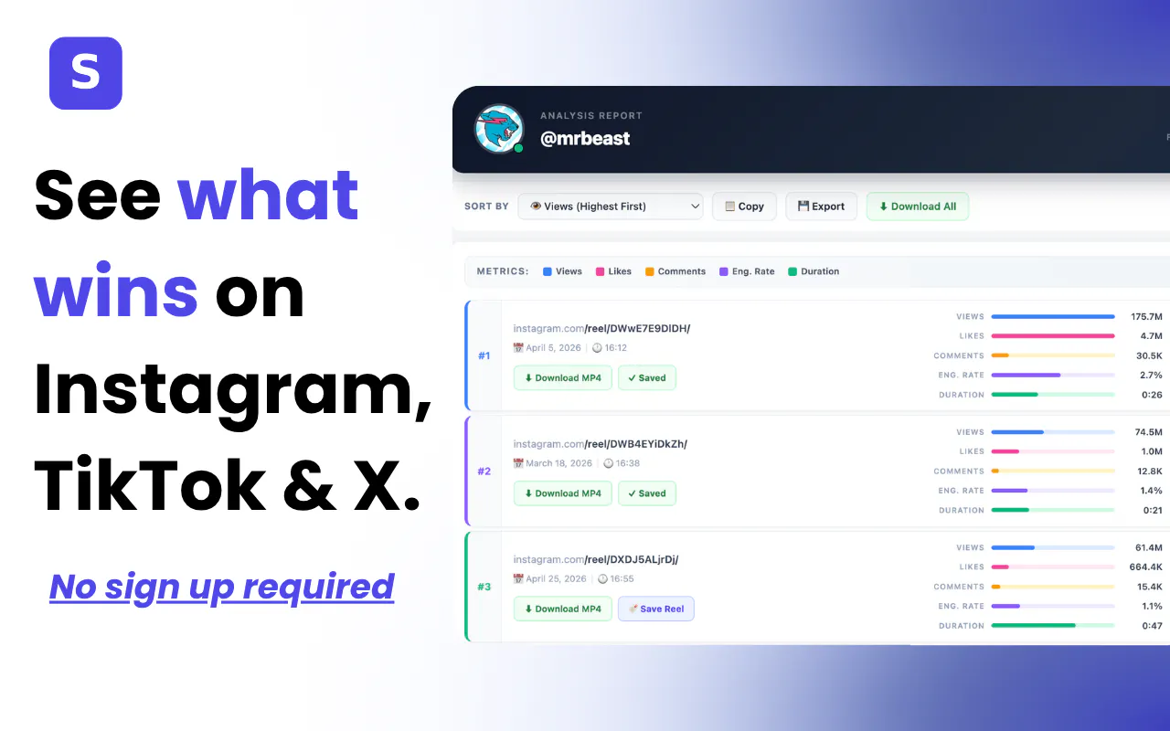 Statly — Instagram Reels analytics gallery image