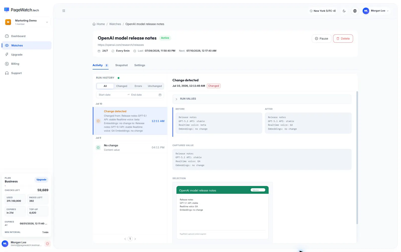 PageWatch screenshot 3