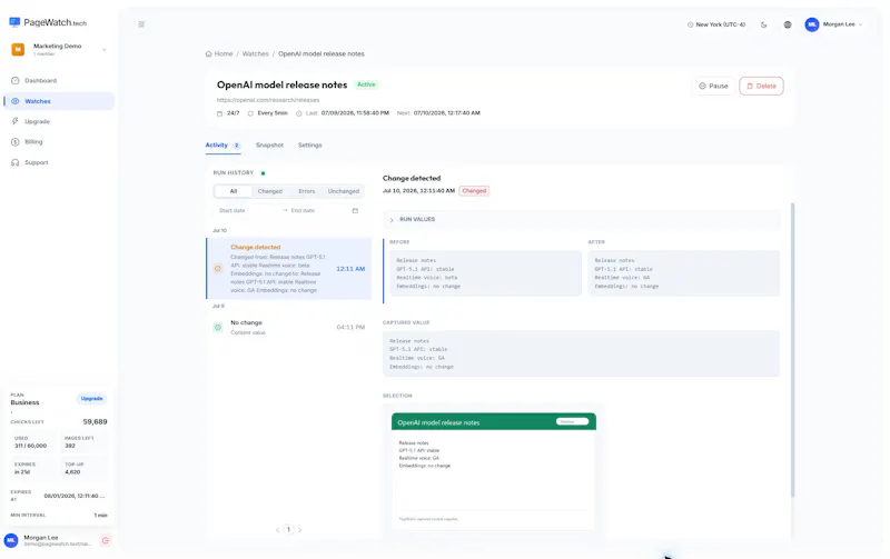 PageWatch screenshot 3