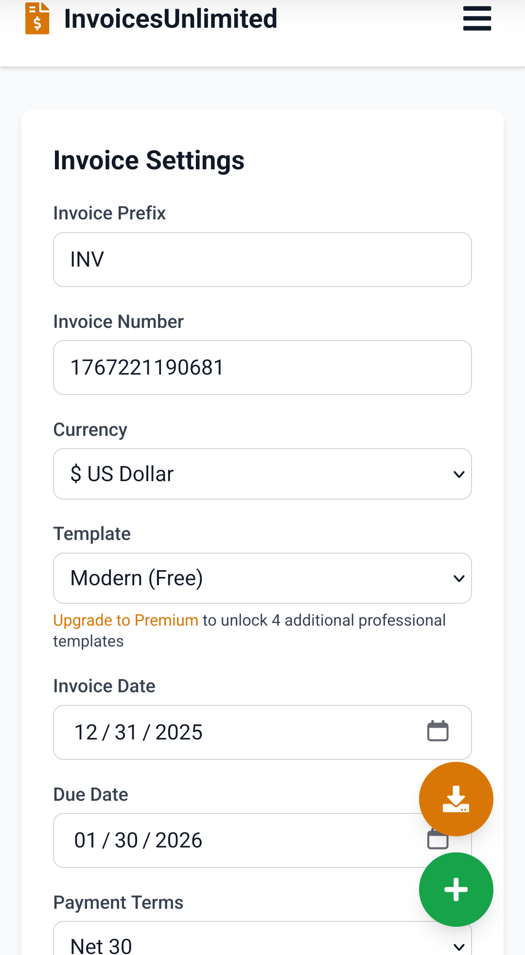 InvoicesUnlimited - Screenshot 3 showing product features and functionality