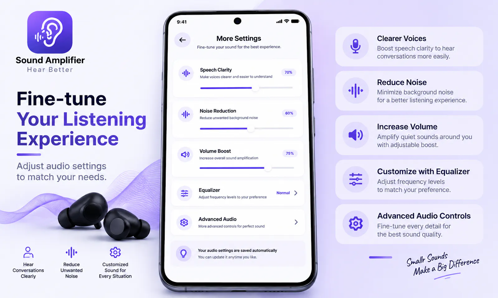 Sound Amplifier: Hear Better screenshot 2