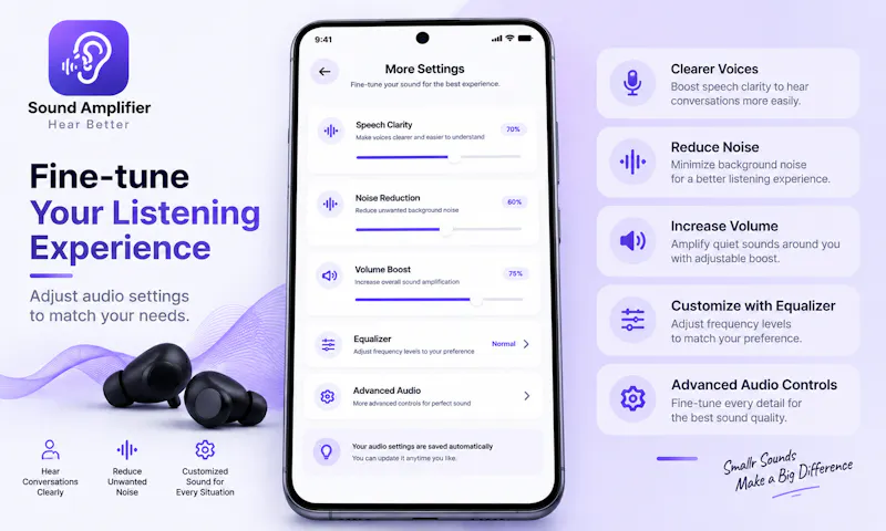 Sound Amplifier: Hear Better screenshot 2