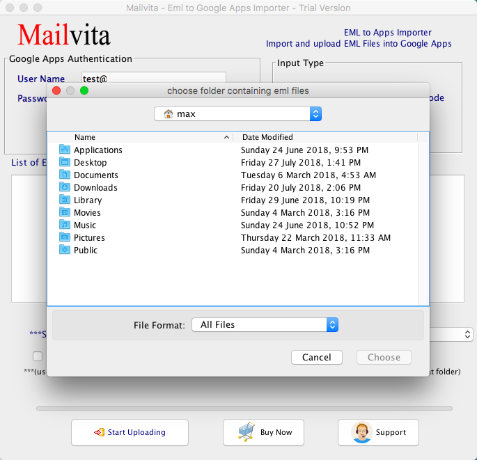 Mailvita Eml to G Suite 수입 업체 - MAC 애플리케이션을위한 Mailvita EML에 G Suite 수입 업체 미디어 4