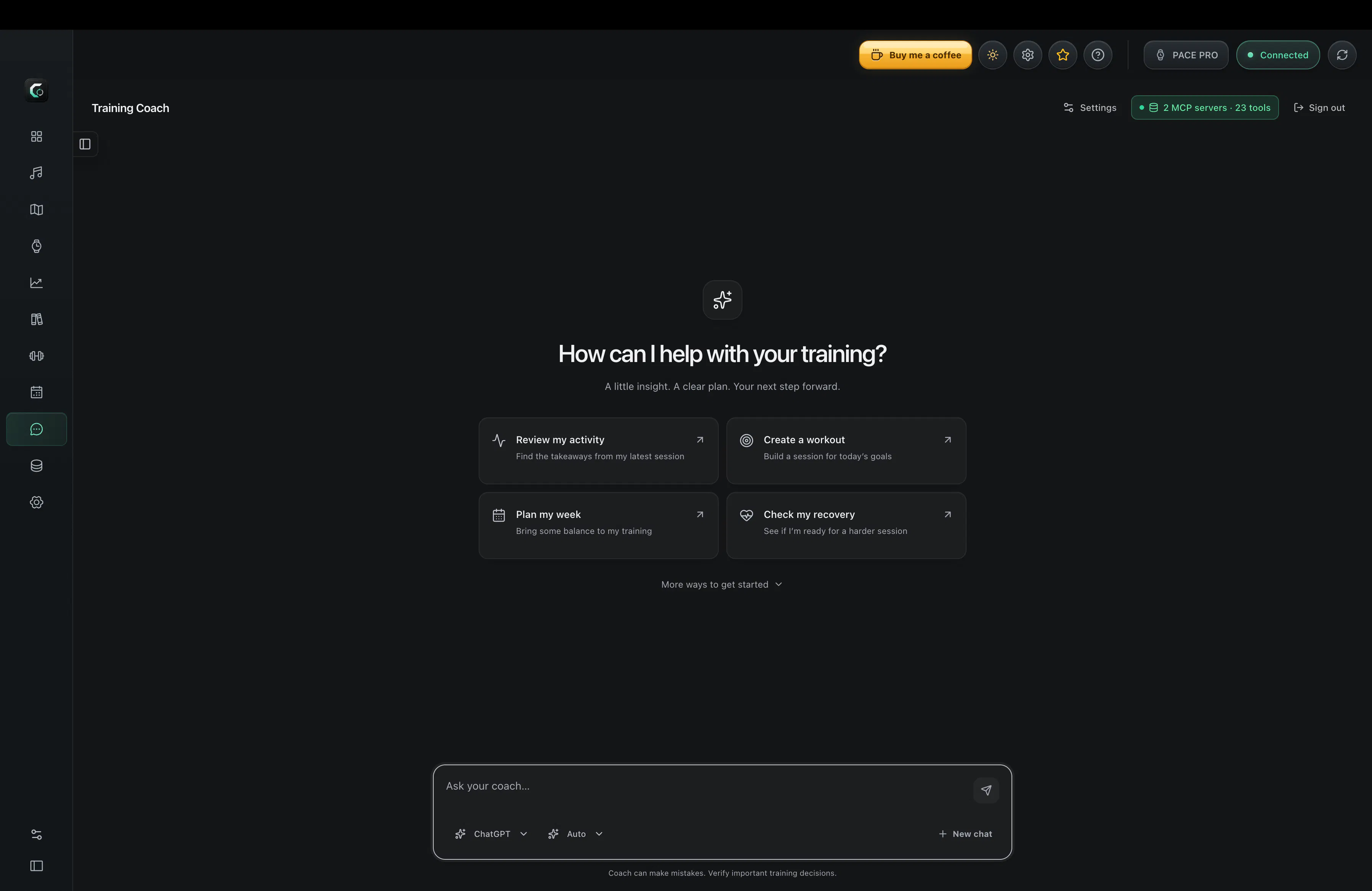 CorosLink screenshot