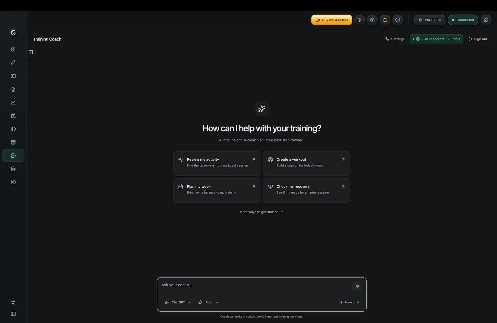 CorosLink screenshot 2