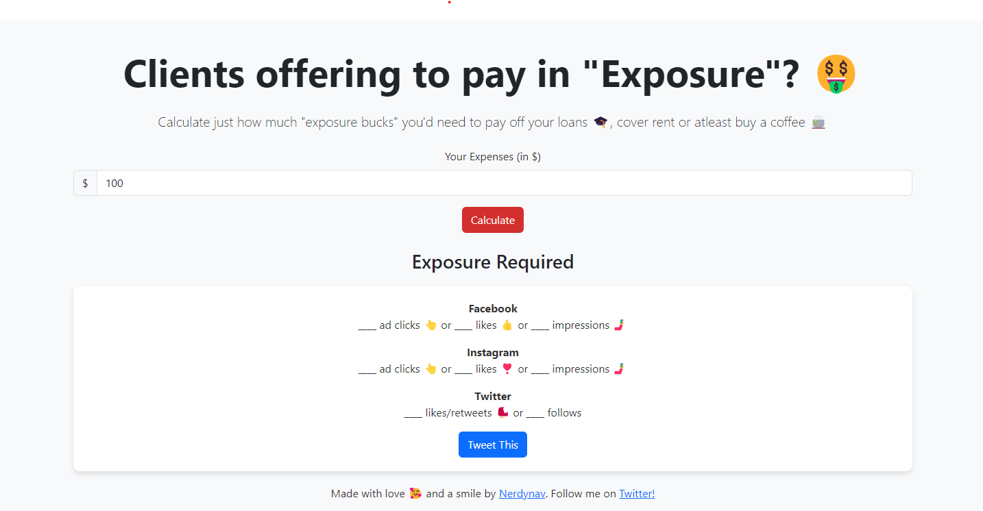 Exposure Bucks Calculator media 1