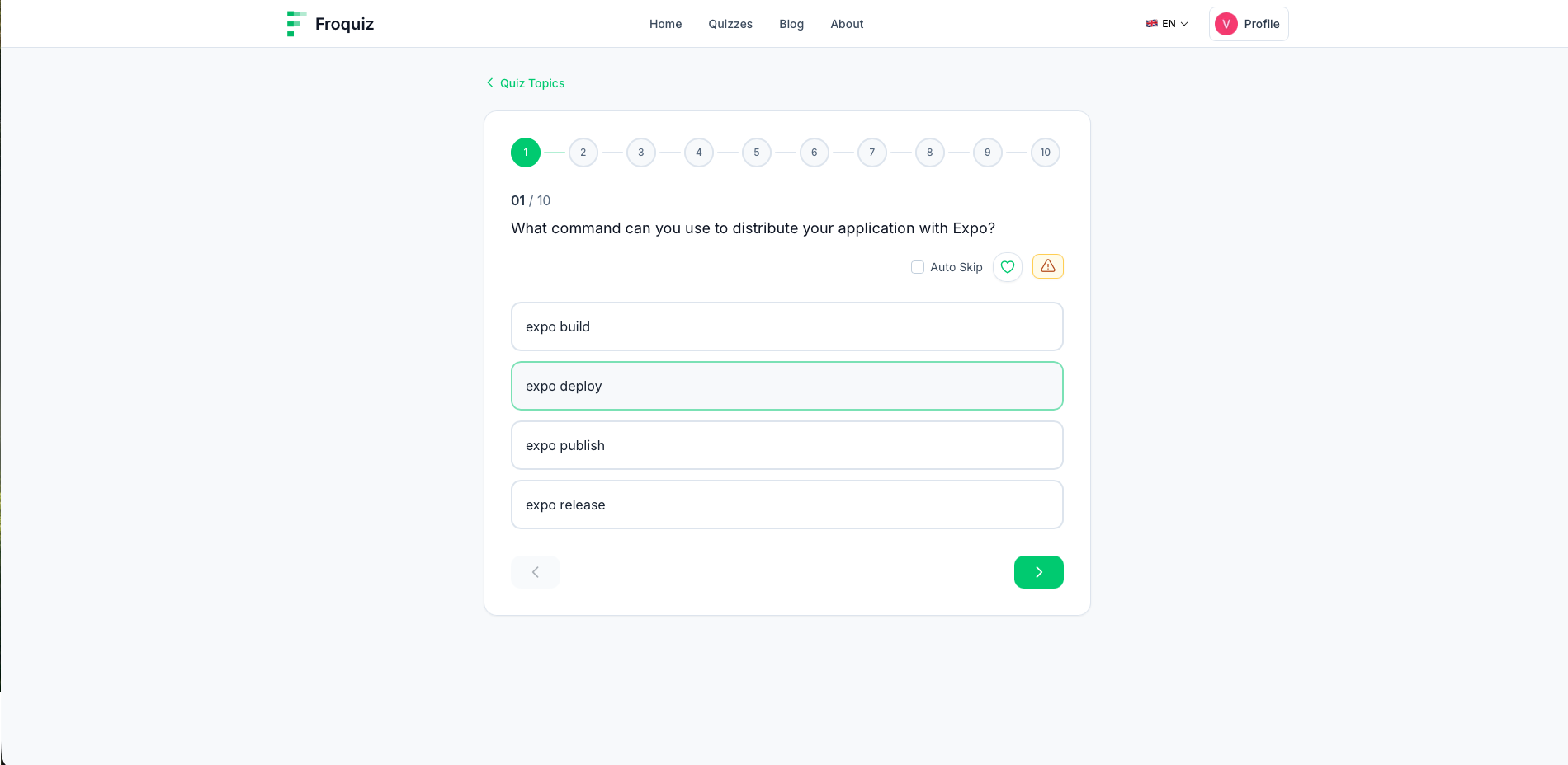 Froquiz - Screenshot 3 showing product features and functionality