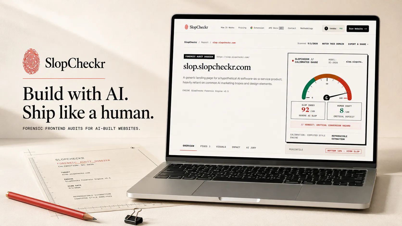 SlopCheckr - Scan your website for AI gallery image