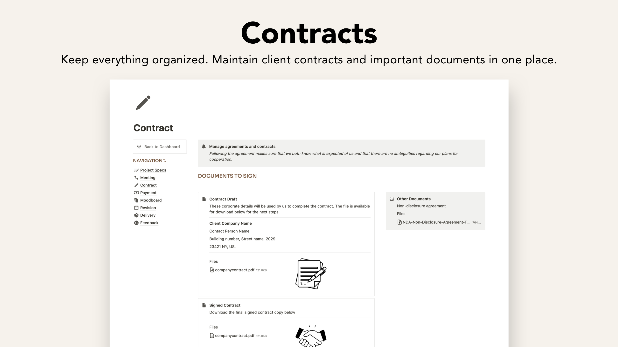Mídia 7 de Design estético do portal do cliente - Um portal de clientes de noção para seus clientes