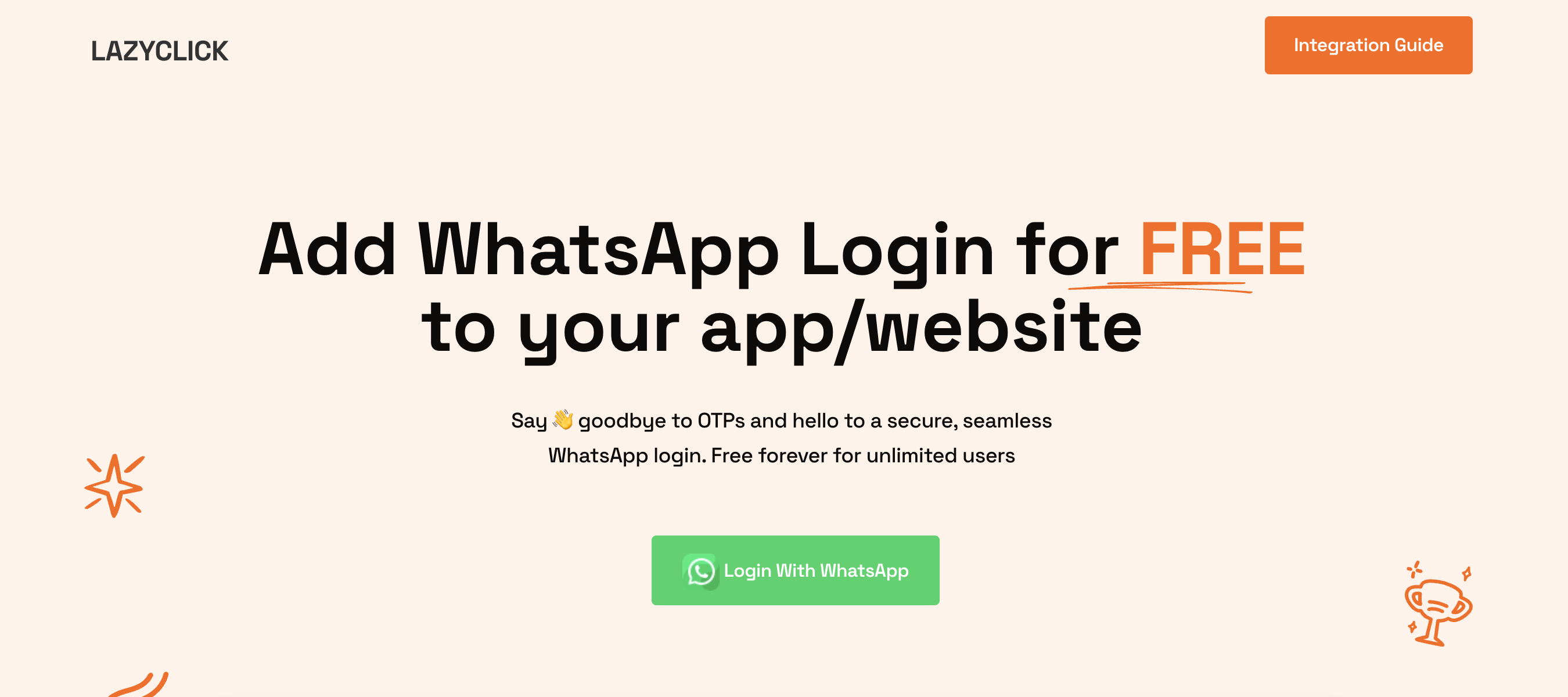 LazyClick- 사용자 개인 정보 앱 - 앱/웹 사이트에 WhatsApp 로그인을 무료로 추가하십시오. 미디어 1
