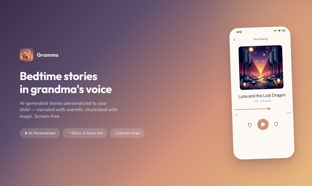 Gramms - Main product screenshot demonstrating key features and user interface