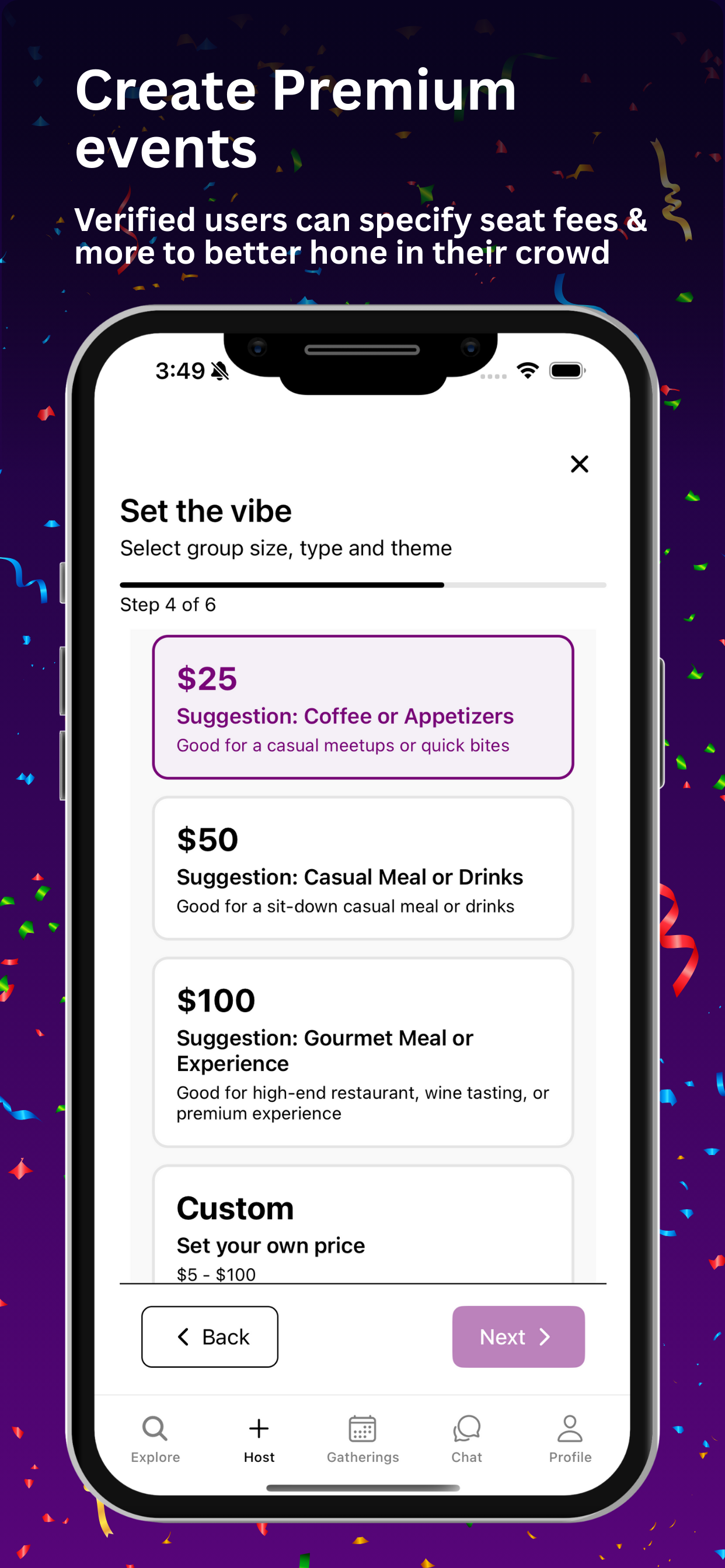 GatherWith App - Screenshot 4 showing product features and functionality