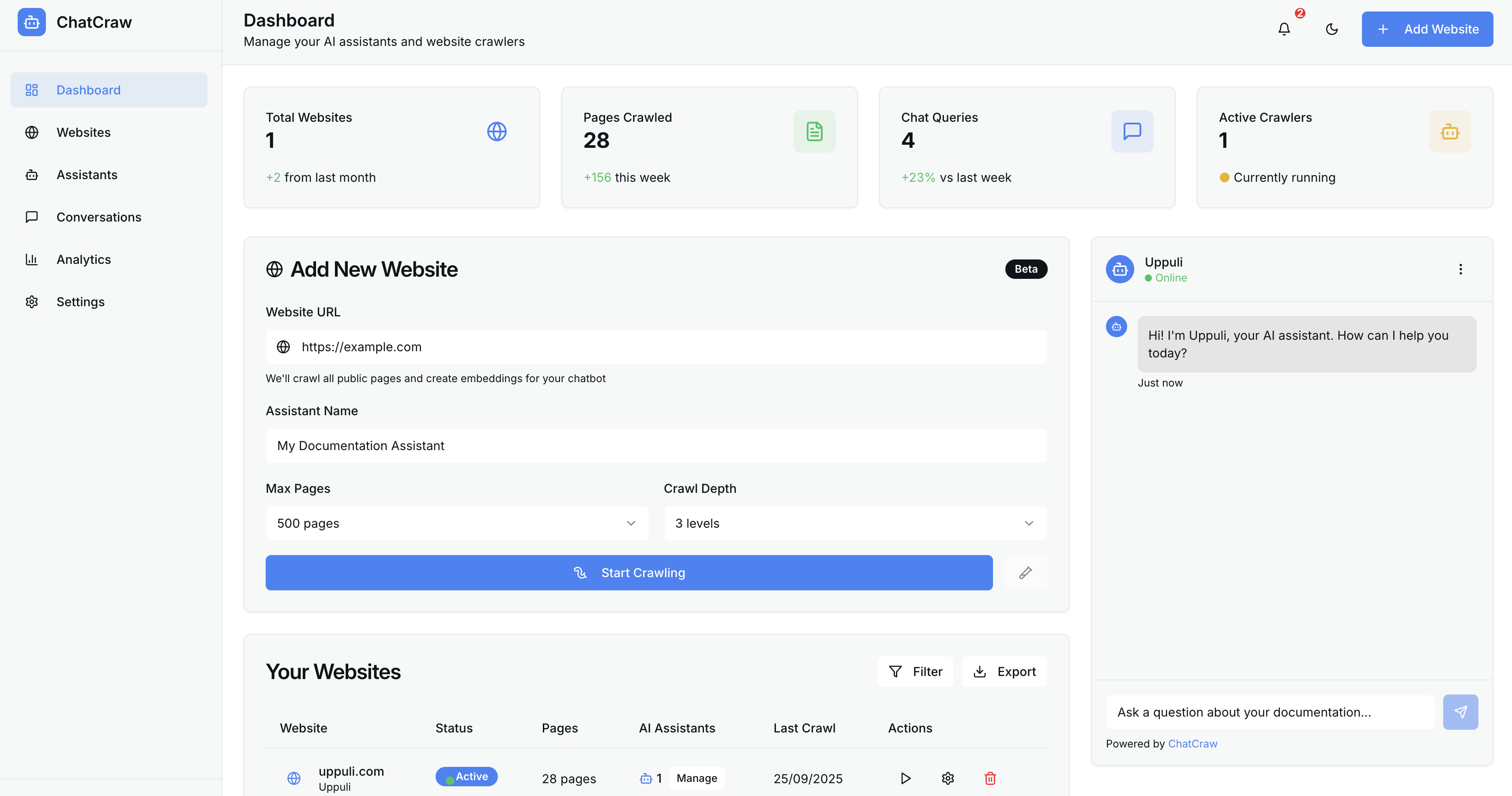 Média Chatcraw - Transformez votre site Web en un chatbot intelligent 2